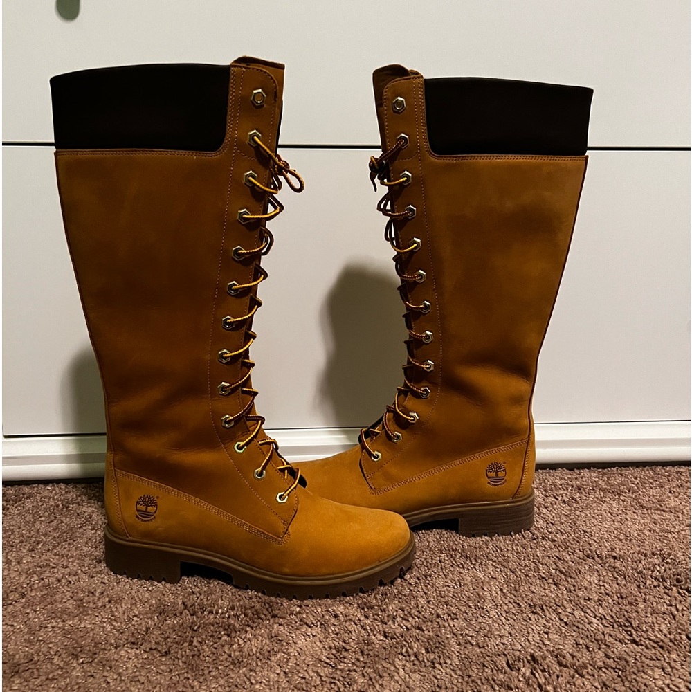 Timberland Premium waterproof 14 inch boots in wheat nubuck size: 8.5 women